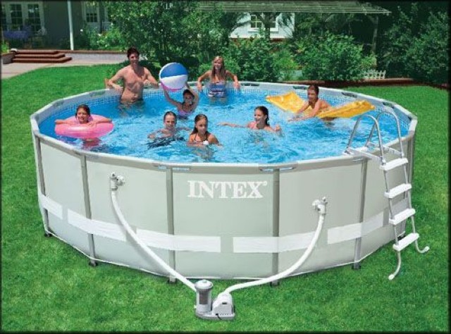 Сборный каркасный бассейн круглый Intex (Интекс) 28328 (54470) Ultra Frame Pool, размер 488 х 122 см (насос-фильтр c хлоргенератором, лестница, тент, подстилка, набор для чистки)