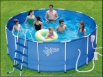 Сборный каркасный бассейн круглый Polygruop Summer Escapes Р20-1352-B, размер 396 х 132 см (фильтр-насос, лестница, тент, подстилка, скиммер, комплект для чистки)