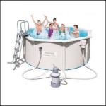 Сборный каркасный бассейн круглый Bestway 56566 Hydrium Pool морозоустойчивый, размер 300 х 120 см (песчаный фильтр)